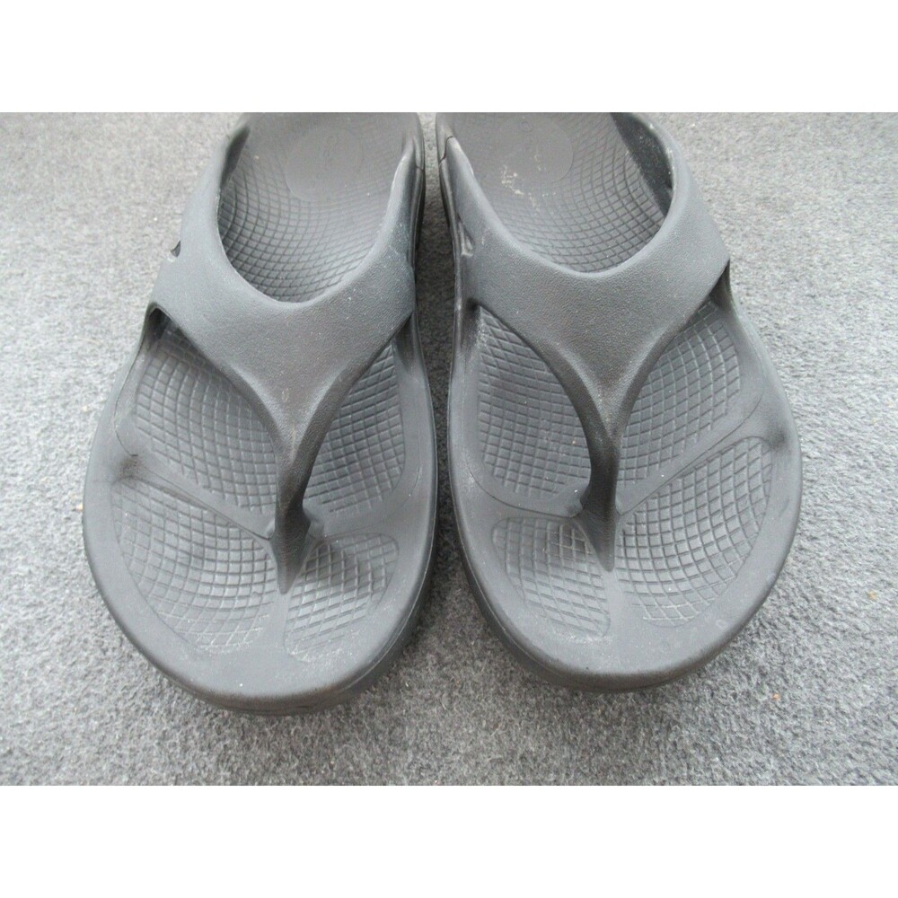 OOFOS Unisex Thong Sandal Size M6 W8 Black OOahh Sport Recovery Slide - Picture 2 of 13